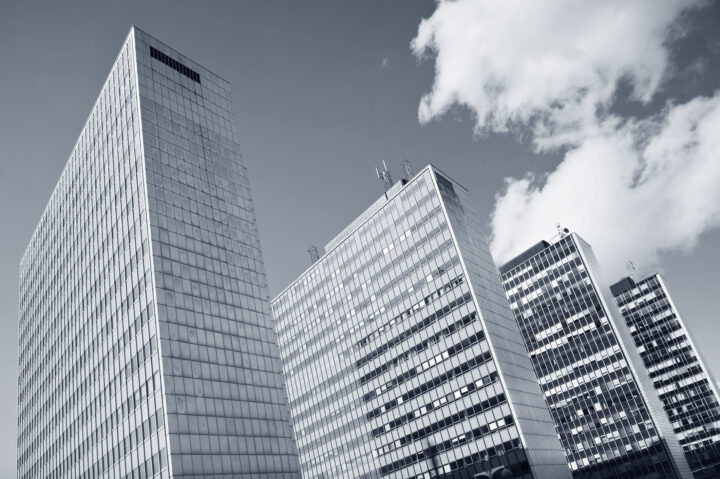 Office skyscrapers in Stockholm, Sweden.